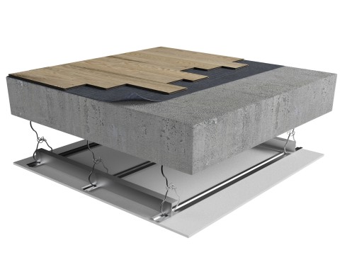 GK1-00D | Wood | Floating | AcoustiTECH VP | Floating | Concrete | Furring strips | Ceiling image
