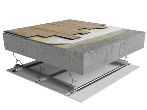 CON-A5L | Wood | Glued | AcoustiTECH 7000 | Glued | Concrete | Furring strips | Ceiling image