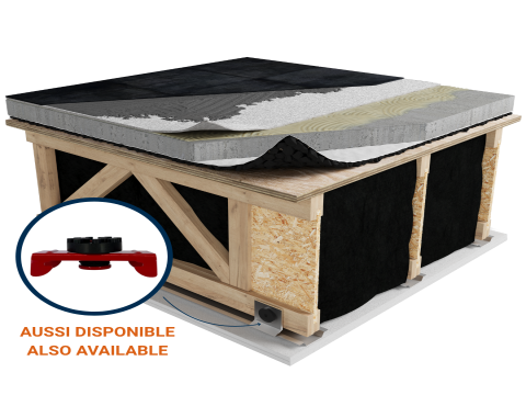 LWF-3YQ | Ceramic | Mortar | AcoustiTECH Ceramic | Glued | 1“1/2 concrete topping| Insonomat (Soprema) | Light wood | Acoustic isolator | Ceiling image